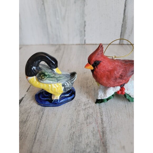 Red cardinal bird goose Xmas decor figure set unique outdoor - Picture 4 of 7
